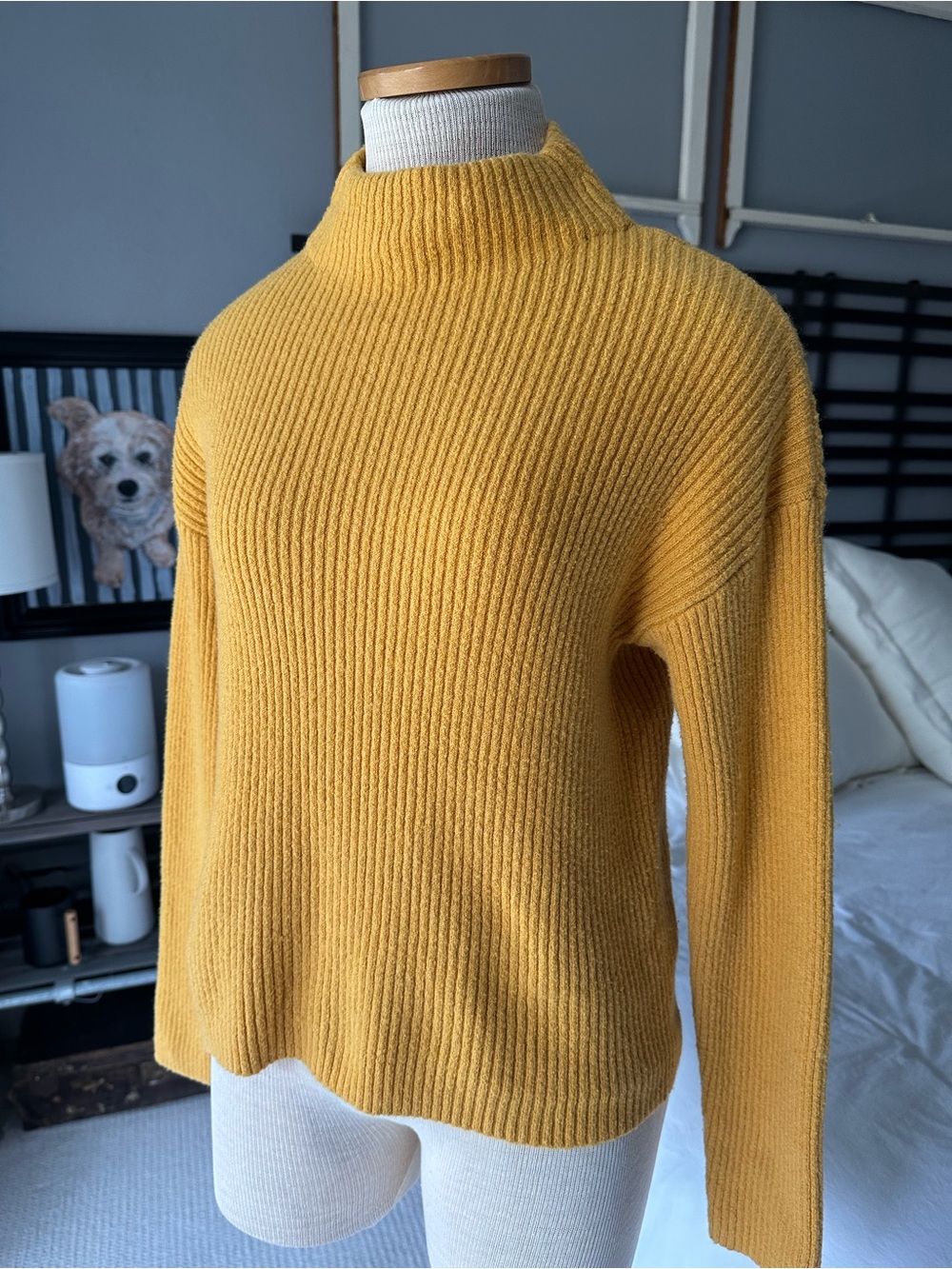 BP Nordstrom Ribbed mock sweater in mustard size medium - Picture 9 of 12